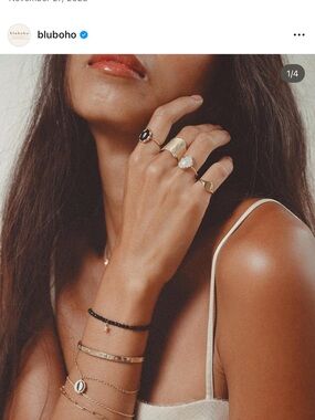 bluboho bracelet - Black Spinel